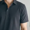 Polo Shirts | T-Shirts & Henleys | Faherty Brand Sunwashed T-Shirt Polo - Washed Black