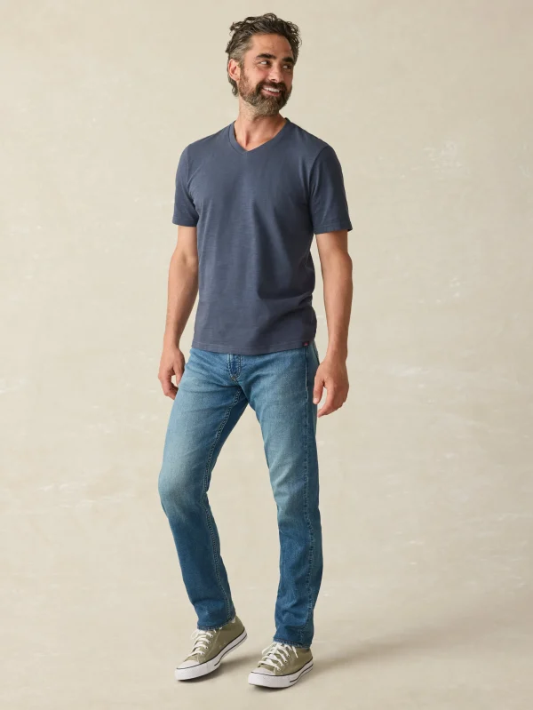 T-Shirts & Henleys | Faherty Brand Sunwashed V-Neck Tee - Dune Navy