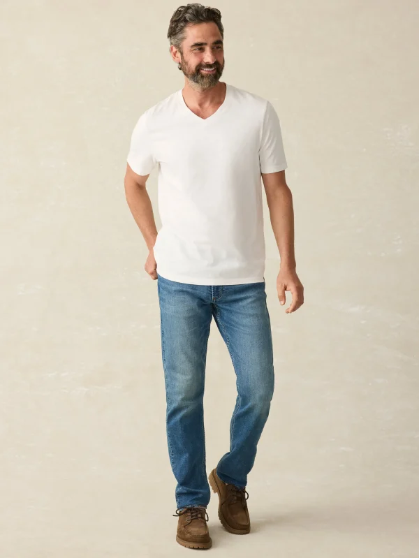 T-Shirts & Henleys | Faherty Brand Sunwashed V-Neck Tee - White