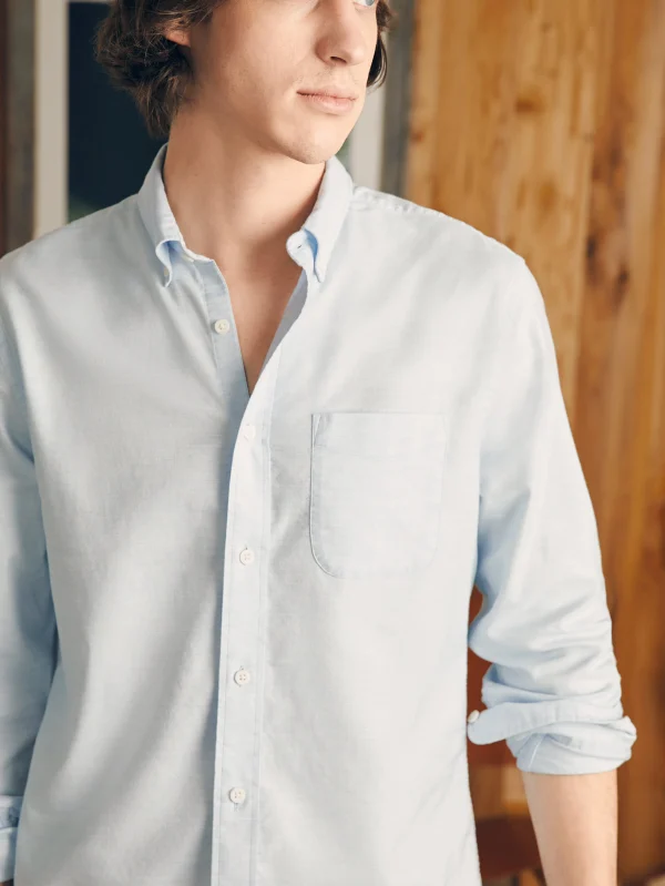 Shirts | Faherty Brand Supima Oxford Shirt - Blue Heather