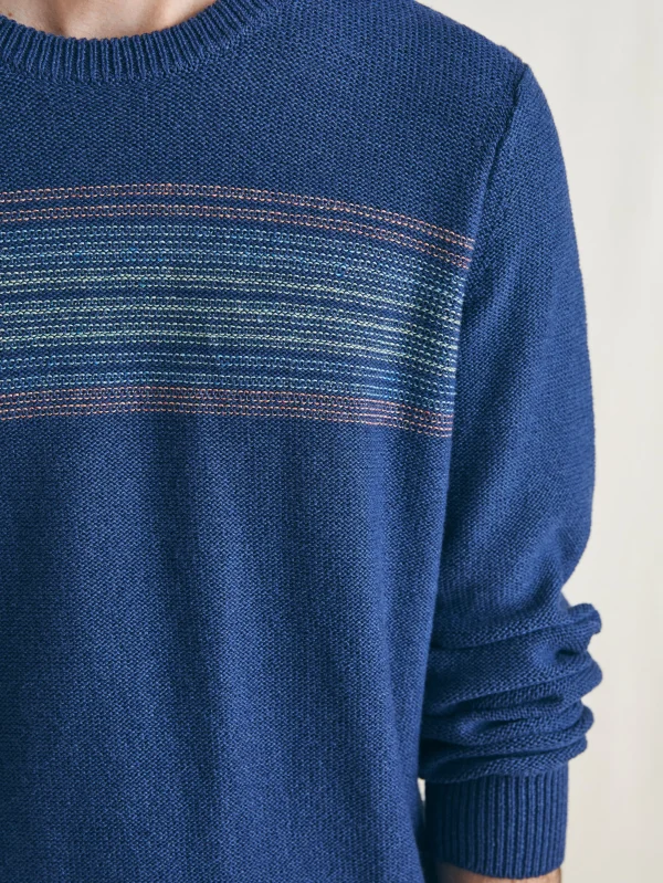 Sweaters | Faherty Brand Surf Stripe Crew Sweater - Navy Sea Sunset