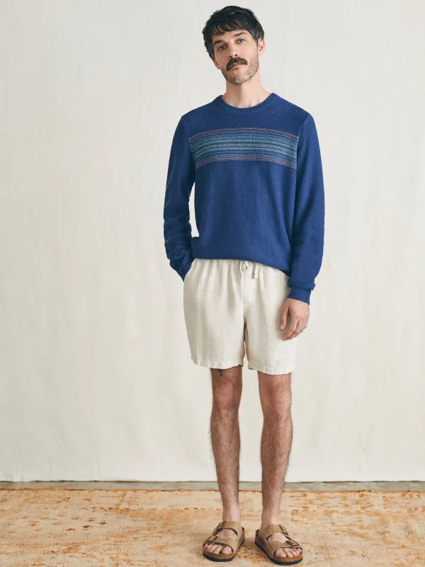 Sweaters | Faherty Brand Surf Stripe Crew Sweater - Navy Sea Sunset