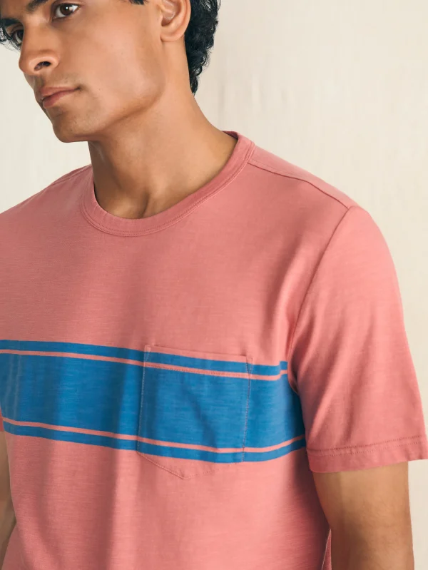 T-Shirts & Henleys | Faherty Brand Surf Stripe Sunwashed Pocket Tee - Faded Flag