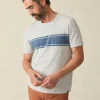 T-Shirts & Henleys | Faherty Brand Surf Stripe Sunwashed Pocket Tee - Heather Grey