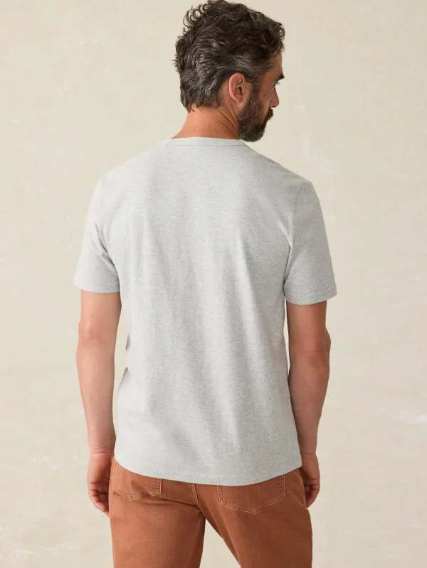 T-Shirts & Henleys | Faherty Brand Surf Stripe Sunwashed Pocket Tee - Heather Grey