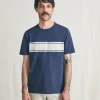 T-Shirts & Henleys | Faherty Brand Surf Stripe Sunwashed Tee (Tall) - Dune Navy