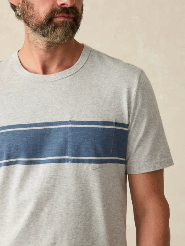 T-Shirts & Henleys | Faherty Brand Surf Stripe Sunwashed Tee (Tall) - Heather Grey