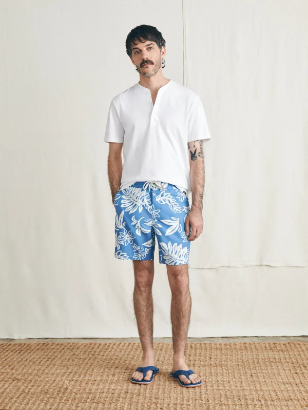 Swim | Faherty Brand Surfrider Sunwashed Boardshort - Sky Floral