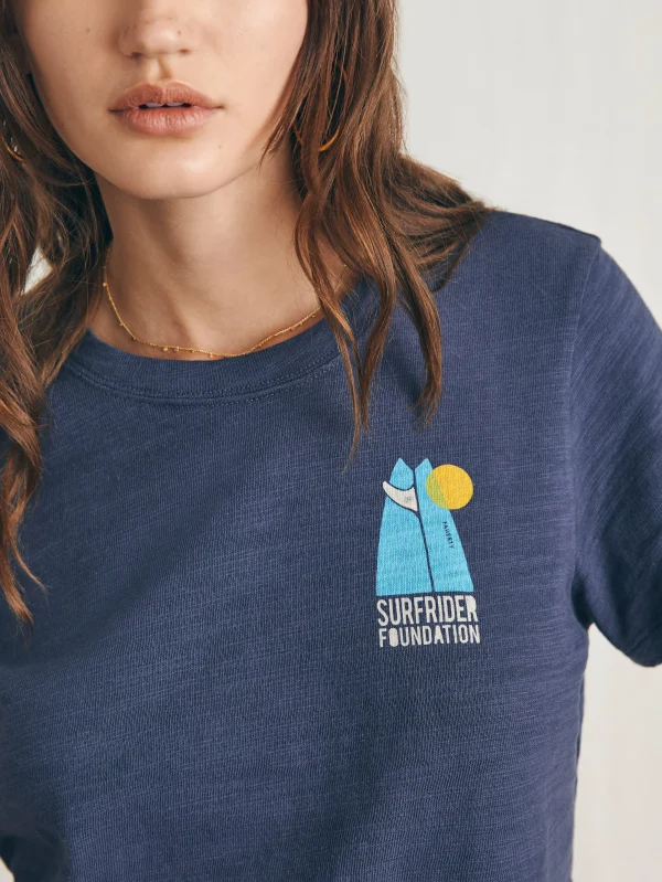 T-Shirts | Faherty Brand Surfrider Sunwashed Cropped Tee - Dune Navy