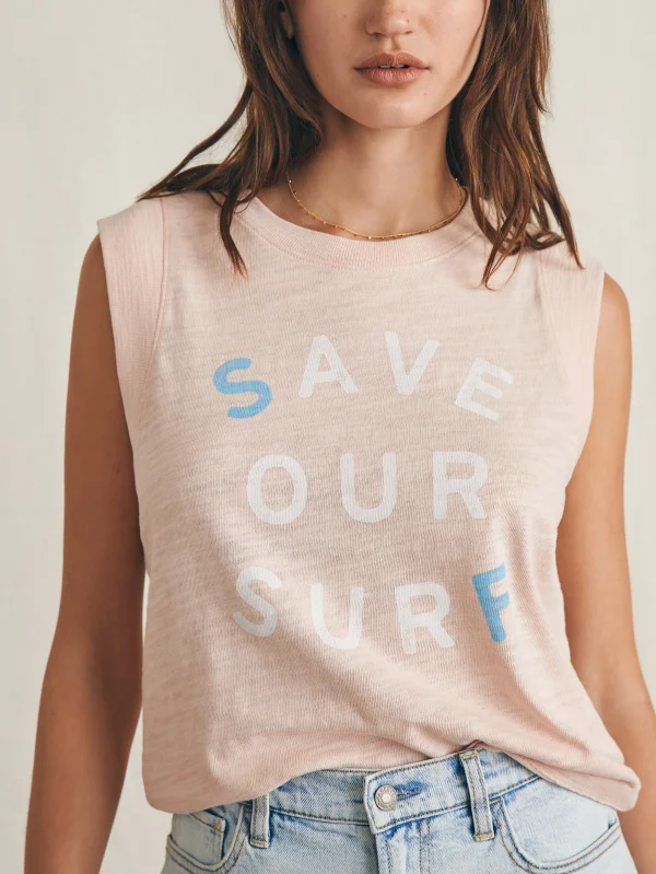 T-Shirts | Faherty Brand Surfrider Sunwashed Slub Muscle Tank - Peach Whip