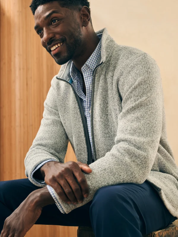 Sweaters | Hoodies & Sweatshirts | Faherty Brand Sweater Fleece Full Zip - Light Granite