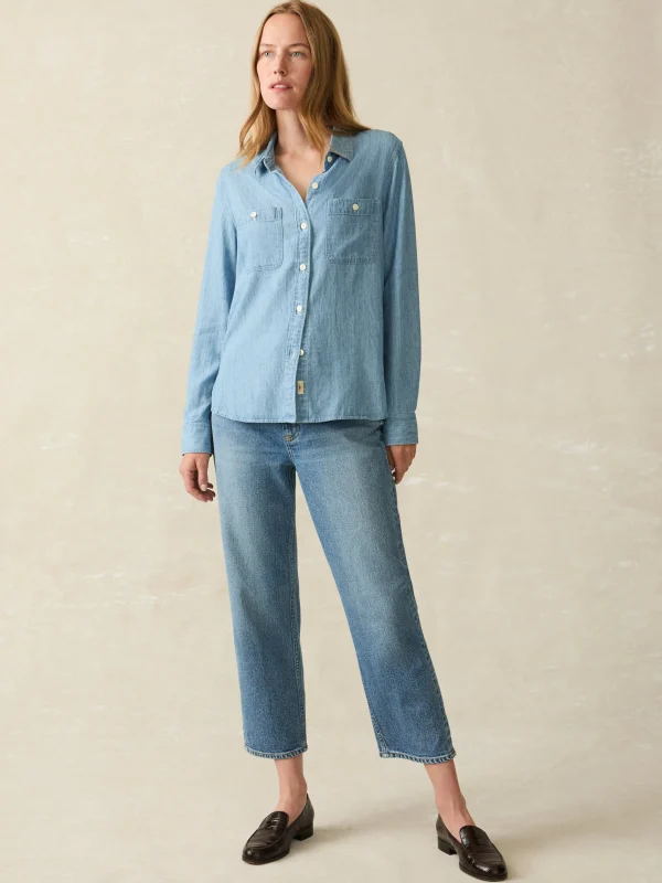 Shirts & Tops | Faherty Brand Tried & True Chambray Shirt - Mid Wash