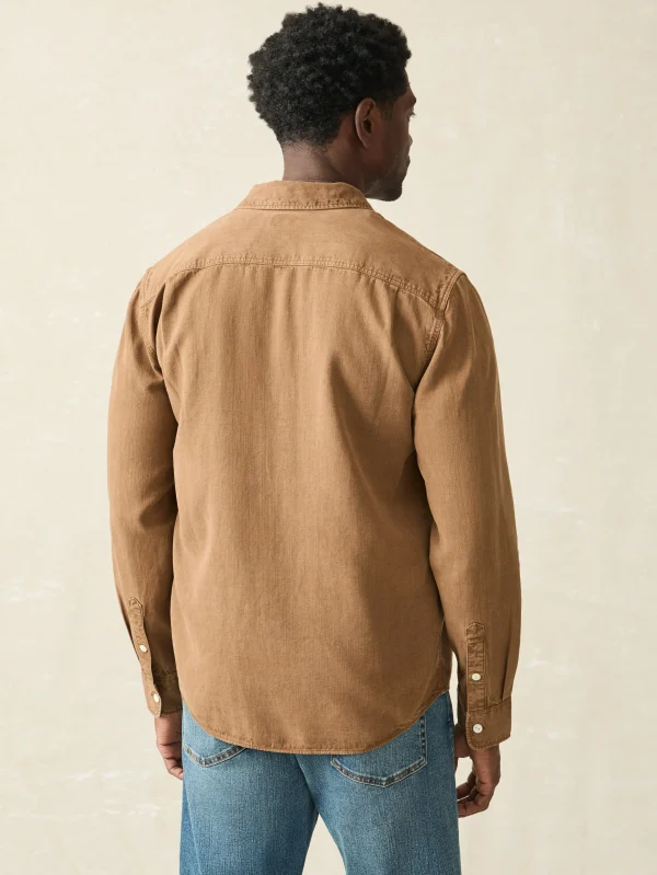 Shirts | Faherty Brand Tried & True Chambray Workshirt - Sahara Khaki