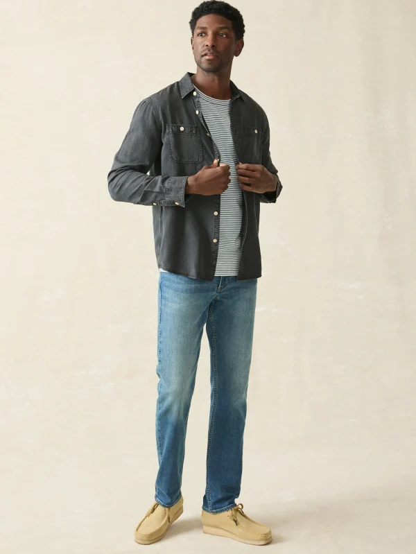 Shirts | Faherty Brand Tried & True Chambray Workshirt - Durango Black