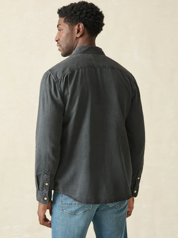 Shirts | Faherty Brand Tried & True Chambray Workshirt - Durango Black