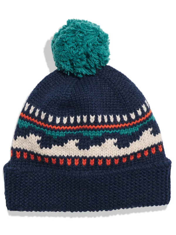 Hats | Hats | Faherty Brand Waves Pom Beanie - Navy