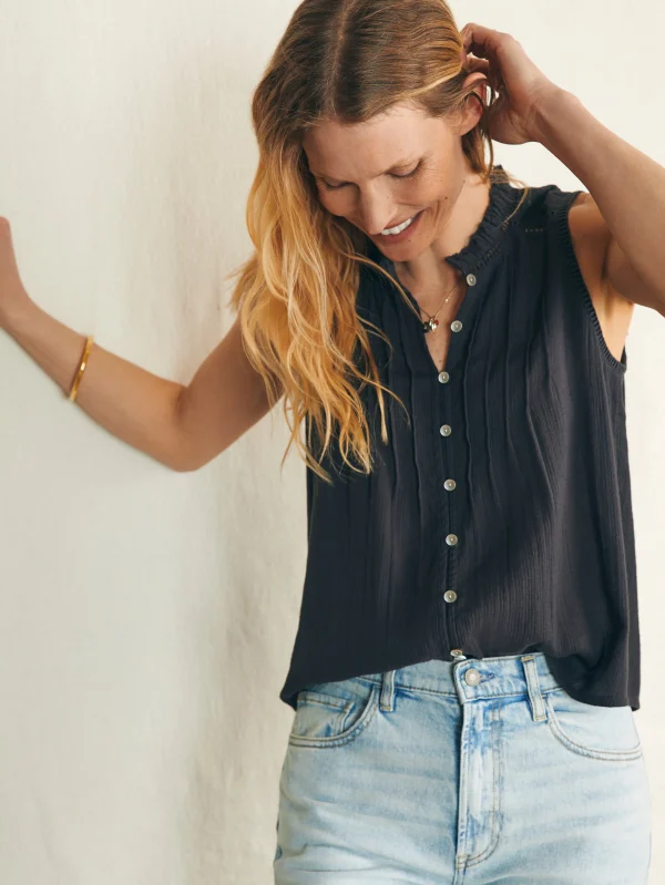 Shirts & Tops | Faherty Brand Willa Sleeveless Top - Washed Black