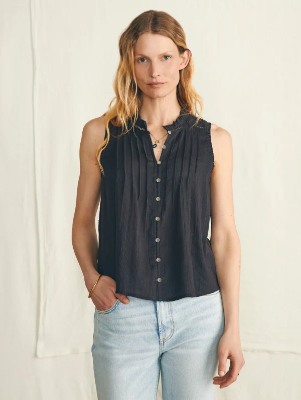 Shirts & Tops | Faherty Brand Willa Sleeveless Top - Washed Black