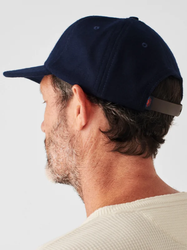 Hats | Faherty Brand Wool Baseball Hat - Navy Heather